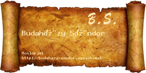 Budaházy Sándor névjegykártya