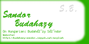 sandor budahazy business card